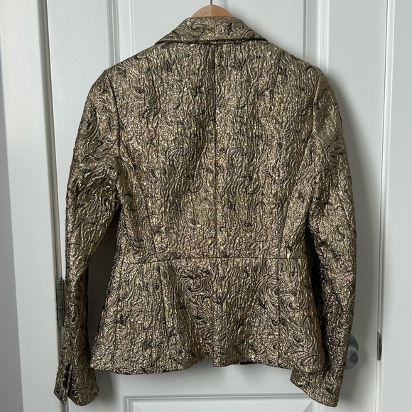 Banana Republic Gold Brocade Blazer - Sz 0 - Picture 5 of 16